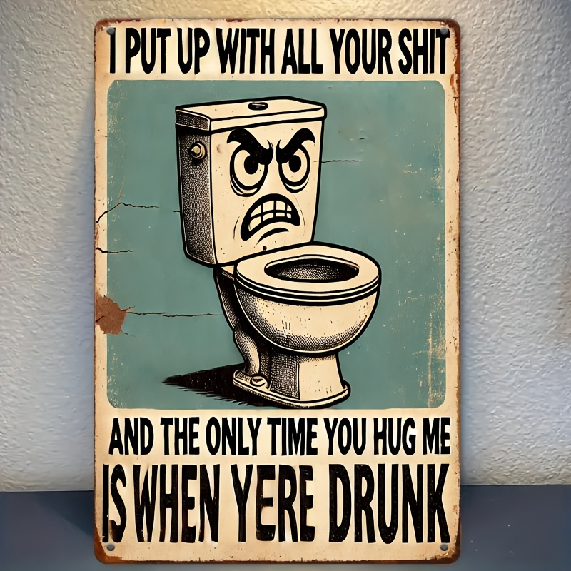 Brass Weight Plate - Humorous Bathroom Decor Sign, 