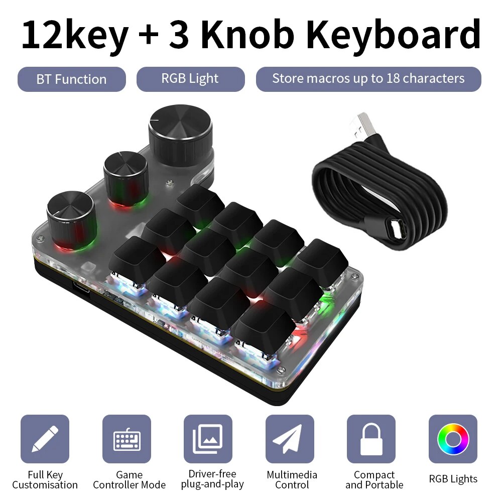 Hot Swap Pcb - Bluetooth Programming Macro Custom 3 Knob