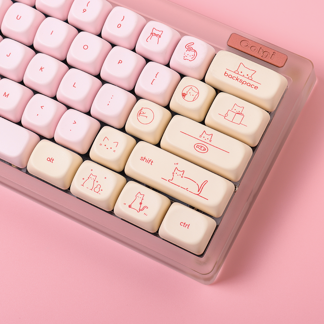 Pink Busy Cat Minimalist Small - Gaming Keyboard Mini avaliação e preço