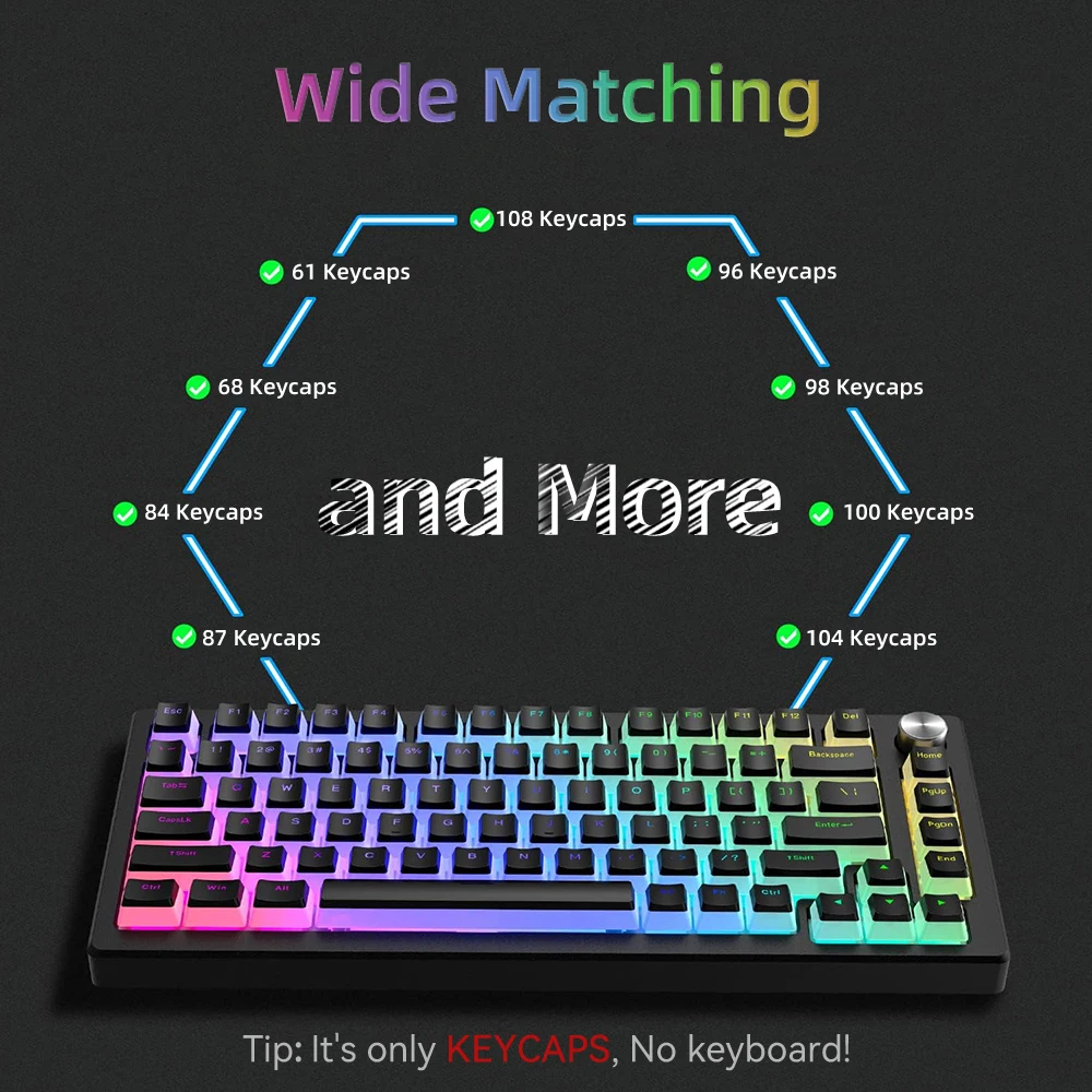New Pudding PBT Keycaps 129 Ke - Gaming Keyboard Blue Switches avaliação e preço