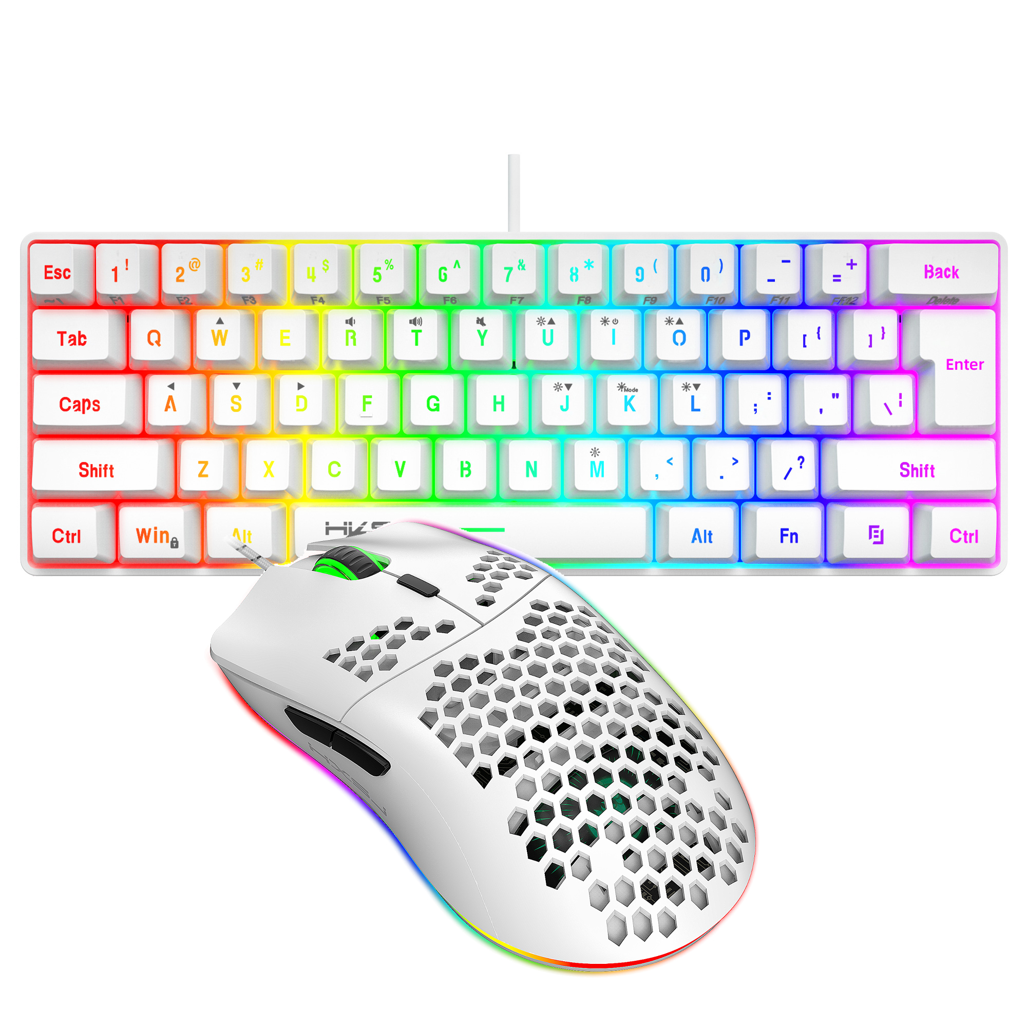 Hot selling HXSJ 61 keys V700  - Gaming Keyboard Mouse Set avaliação e preço
