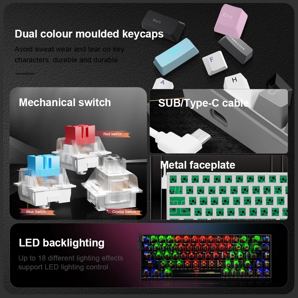 E-YOOSO Z686 USB Mini Slim Mec - Gaming Keyboard E Yooso avaliação e preço