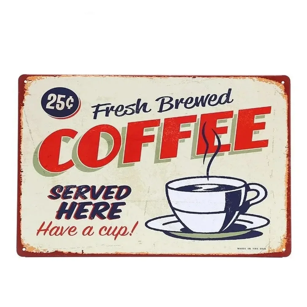 Plaque Metal Signs Drink Coffe - Brass Weight Plate avaliação e preço