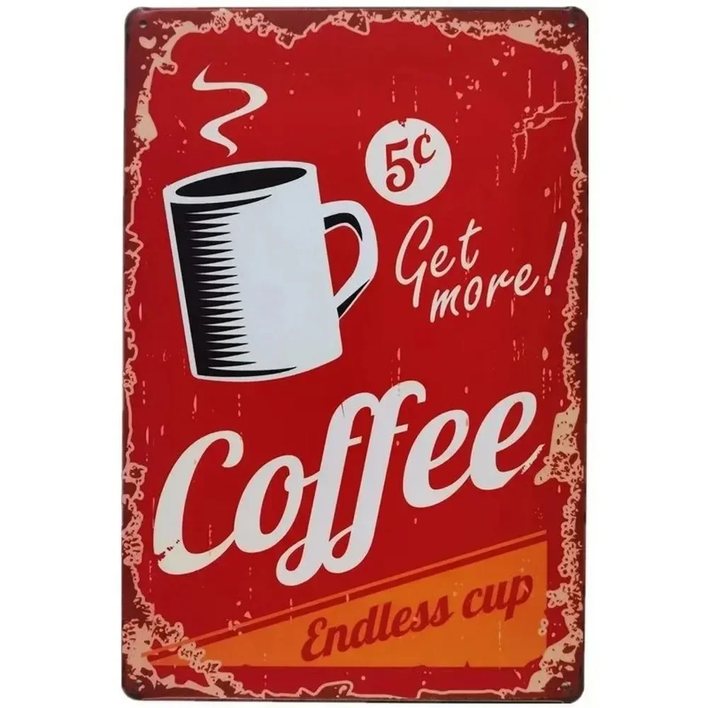 Plaque Metal Signs Drink Coffe - Brass Weight Plate avaliação e preço