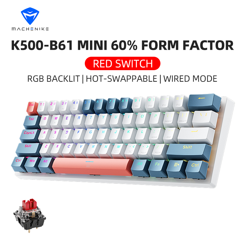 K500-B61 Machenike Mini Mechan - Gaming Keyboard Blue Switches avaliação e preço