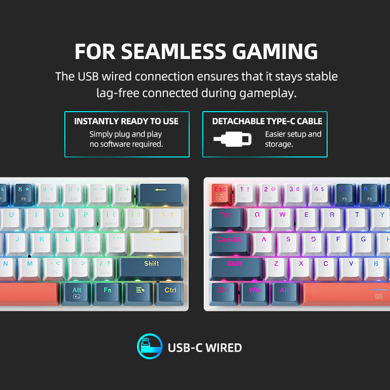 K500-B61 Machenike Mini Mechan - Gaming Keyboard Blue Switches avaliação e preço