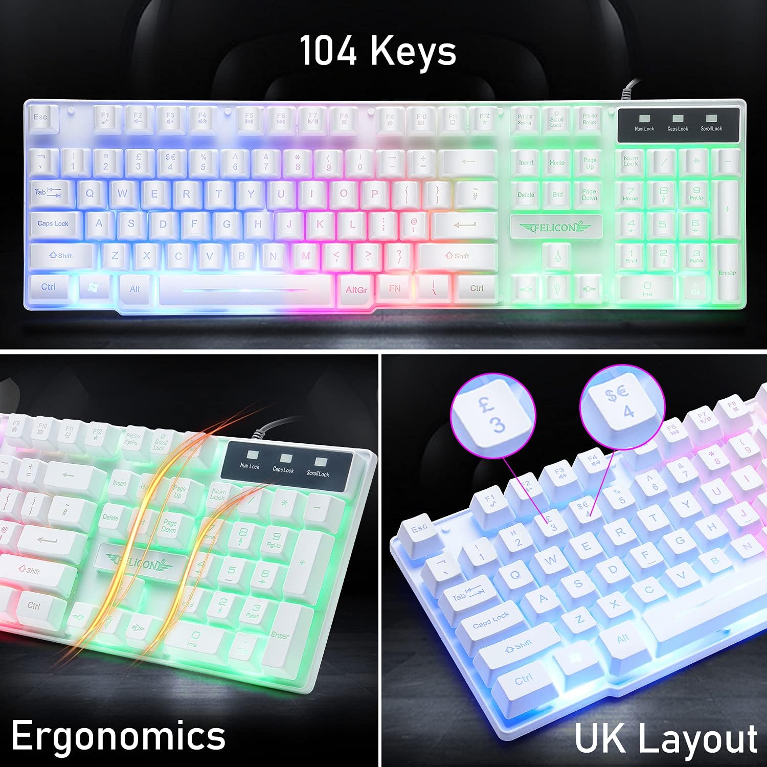 MAMBASNAKE T11 UK 100% Gaming  - Gaming Keyboard Mouse Set avaliação e preço