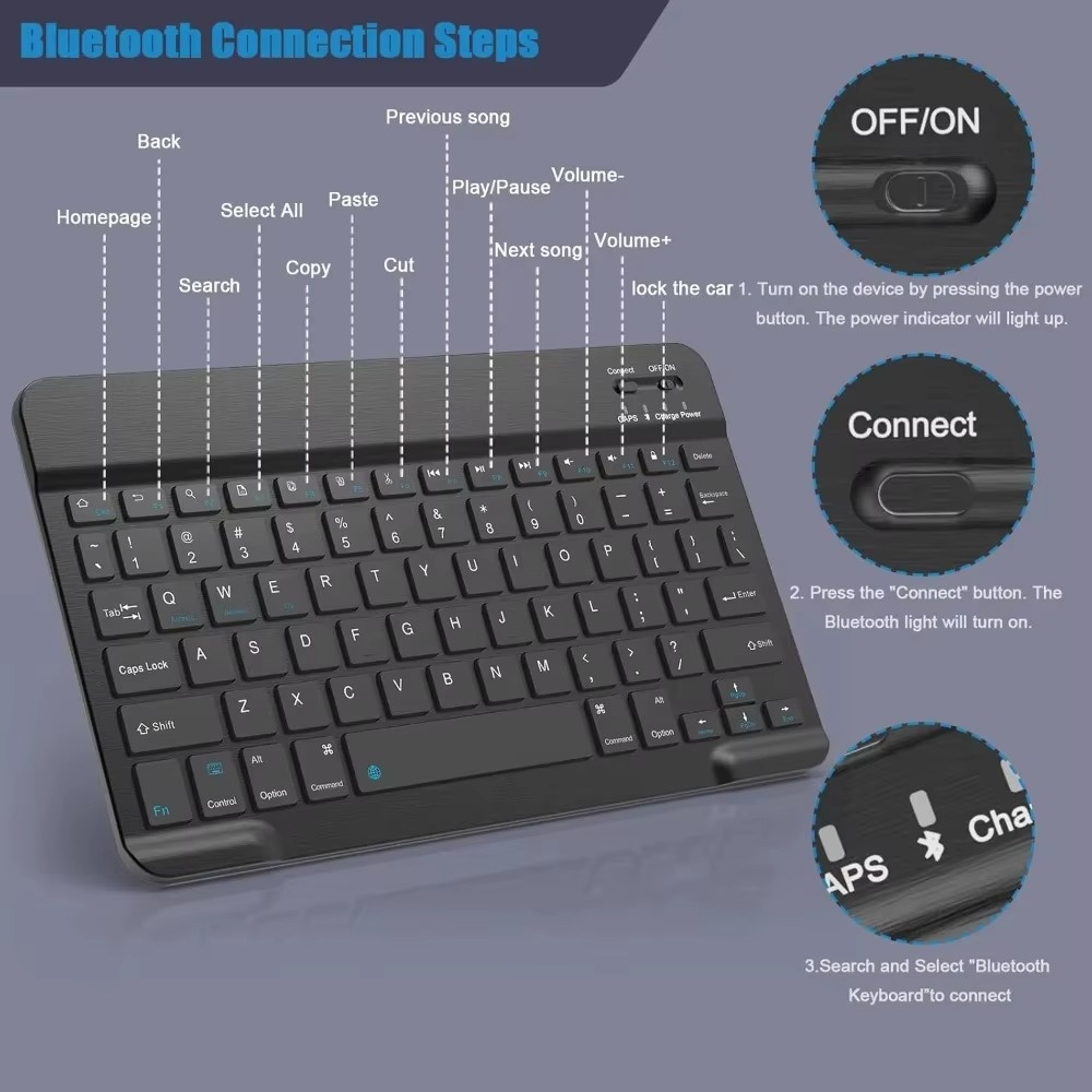 Bluetooth 5.0 Wireless Keyboar - Gaming Keyboard Mini avaliação e preço