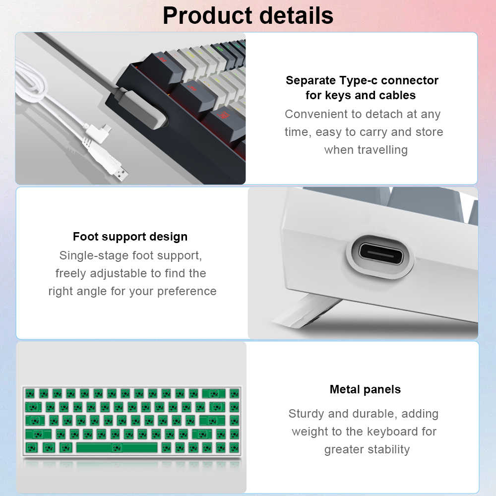 E-YOOSO Z686 RGB USB 60% Mini  - Gaming Keyboard Blue Switches avaliação e preço