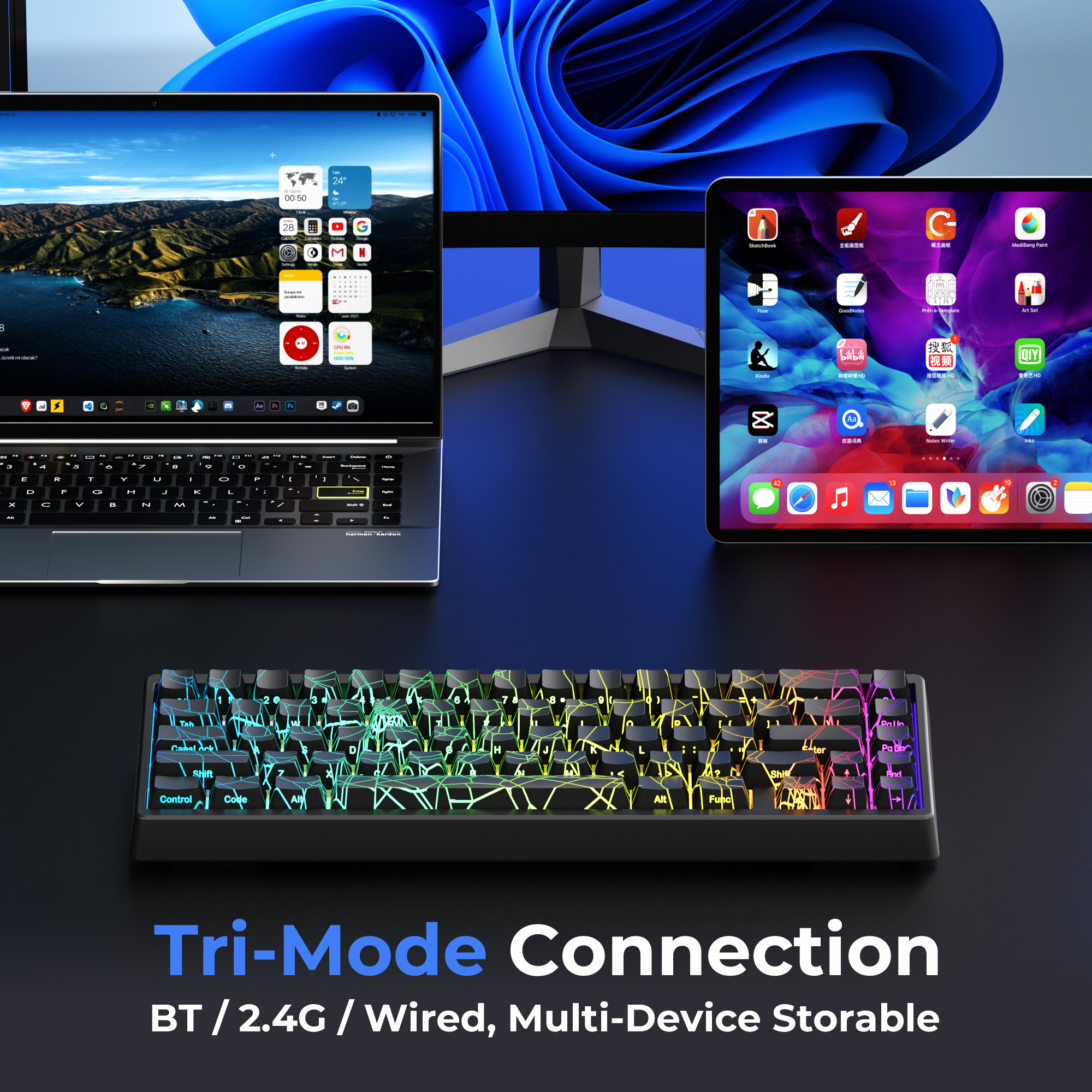 XVX M67 60% Percent Keyboard W - Gaming Keyboard Thocky avaliação e preço