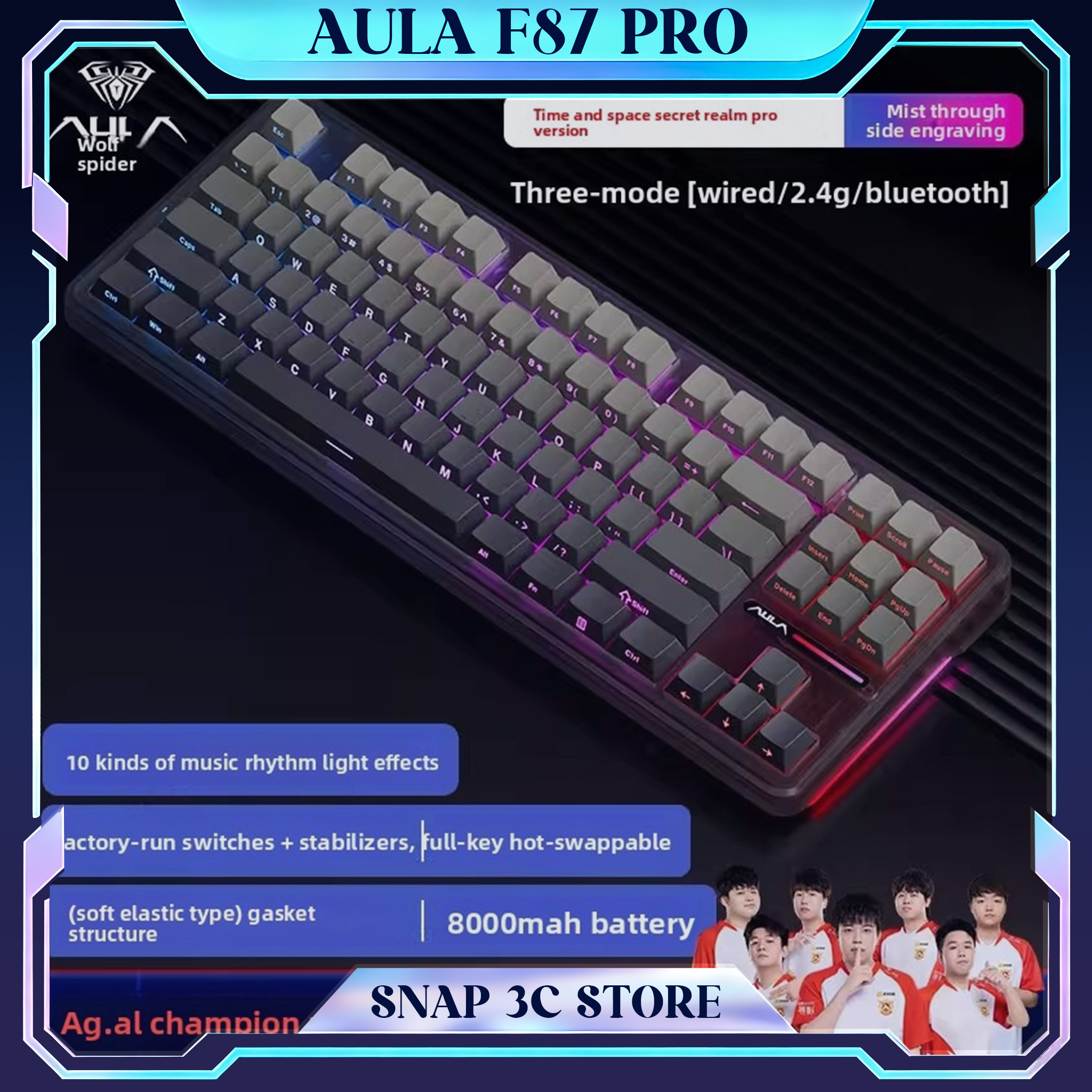 AULA F87 Pro Wireless Mechanic - Gaming Keyboard Thocky avaliação e preço