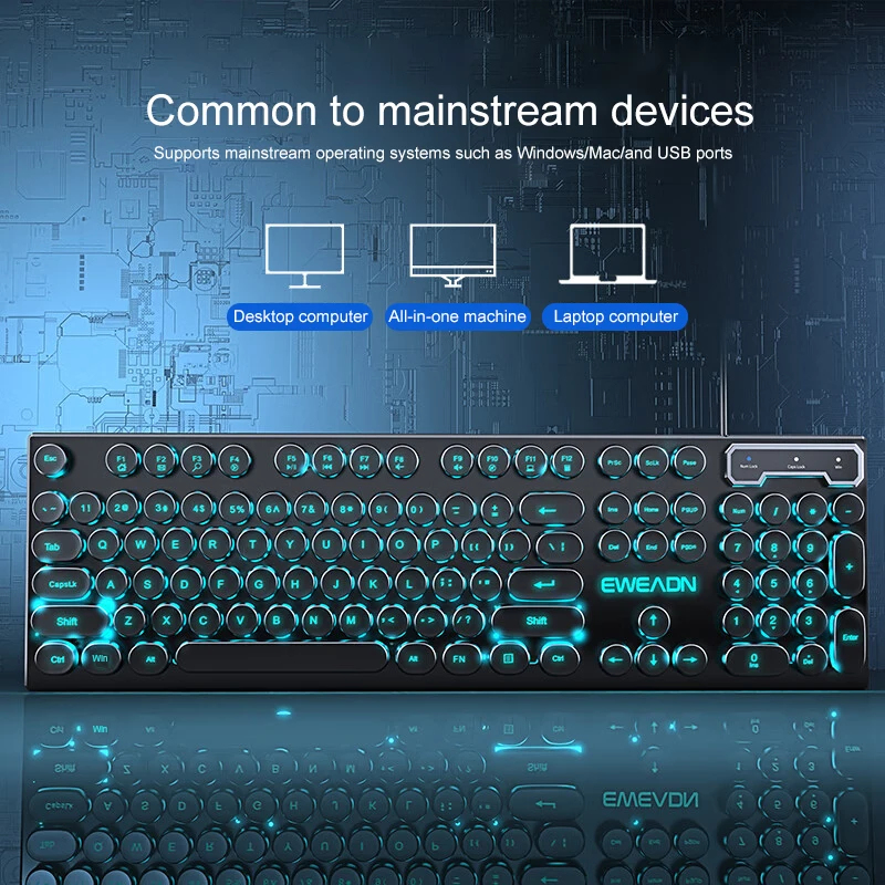 Retro Punk Mechanical Feel Key - Gaming Keyboard Mouse Set avaliação e preço