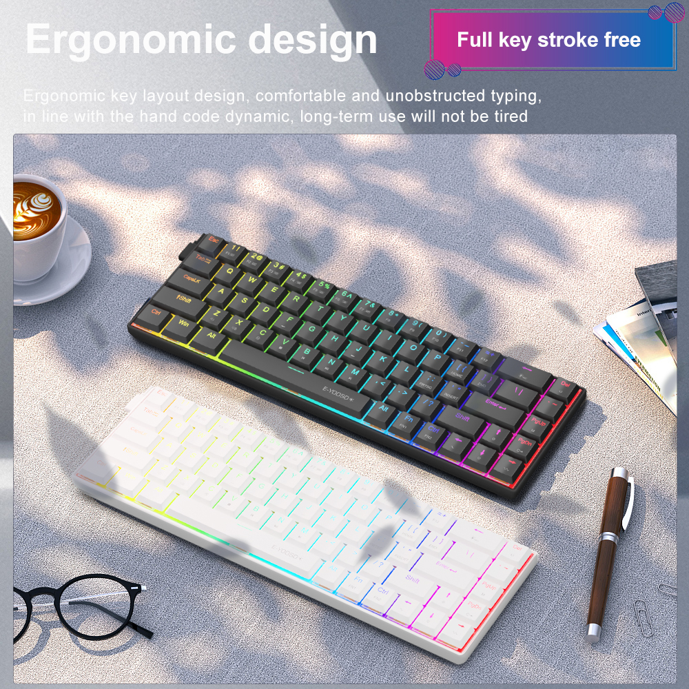 E-YOOSO A68 RGB Mini Slim USB  - Gaming Keyboard E Yooso avaliação e preço