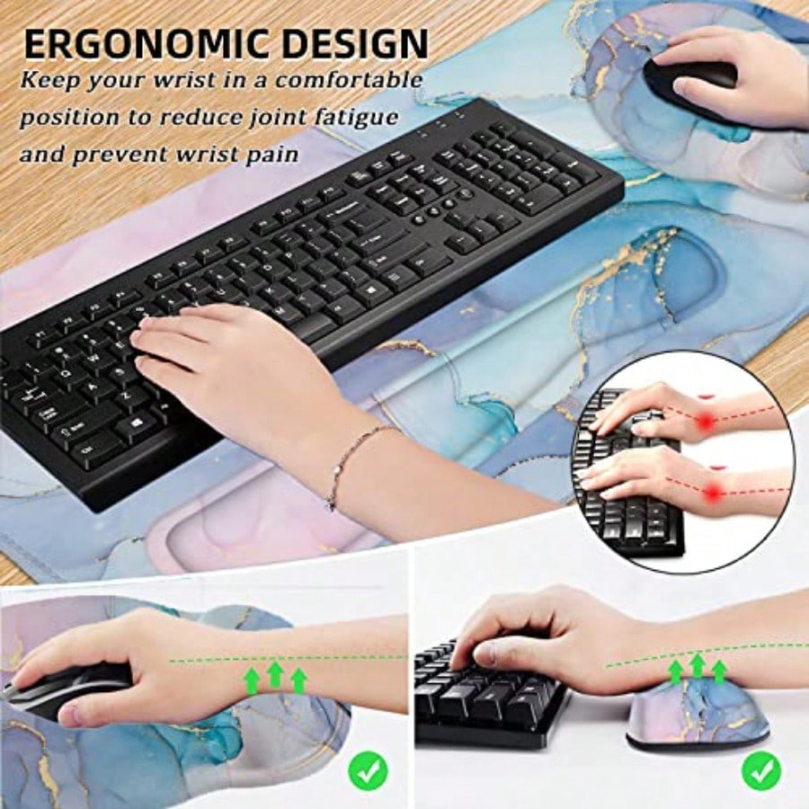 Mouse Pad with Wrist Rest Larg - Gaming Keyboard Mouse Set avaliação e preço