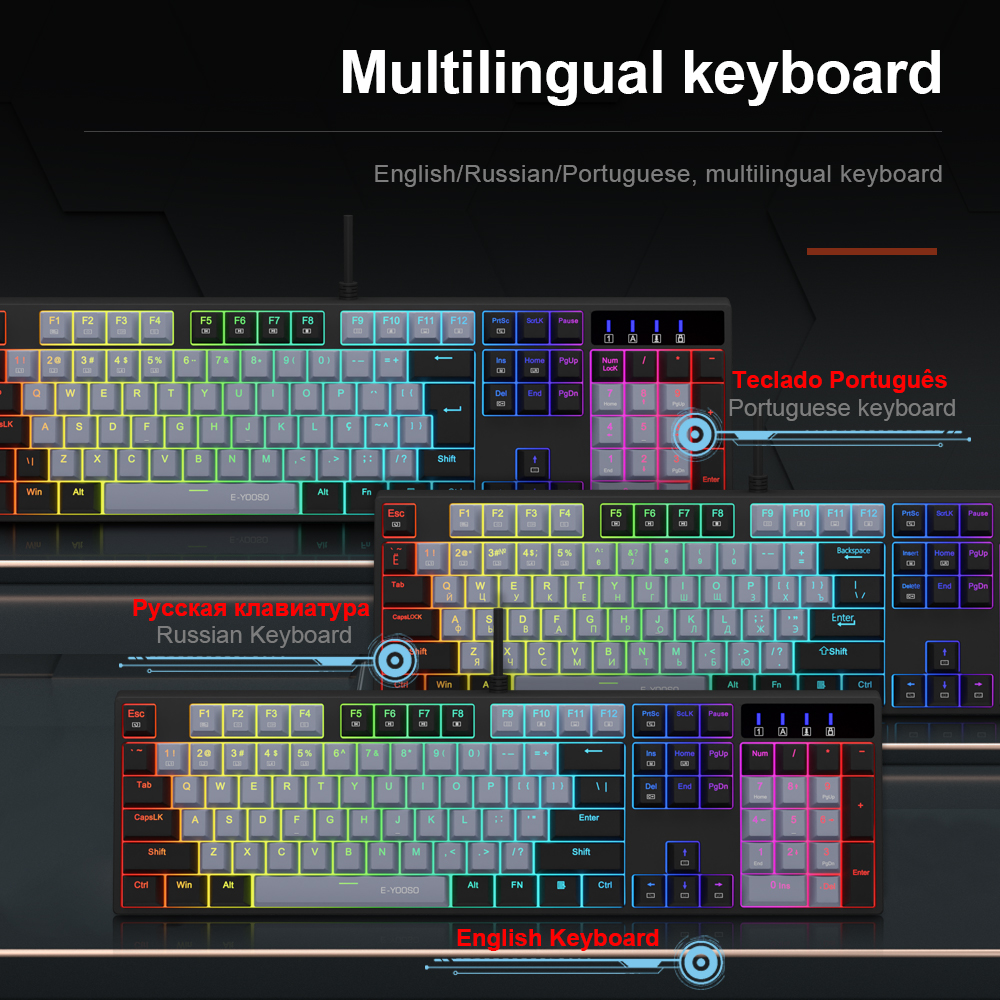 E-YOOSO Z14 RGB USB Mechanical - Gaming Keyboard E Yooso avaliação e preço