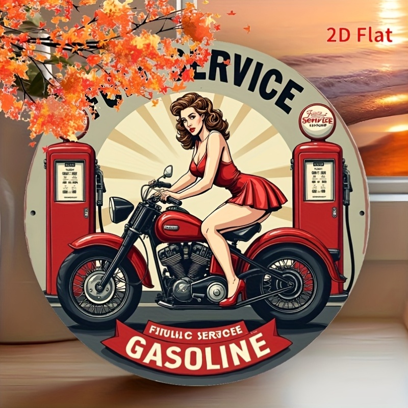 Round Metal Tin Sign Wall Deco - Brass Weight Plate avaliação e preço