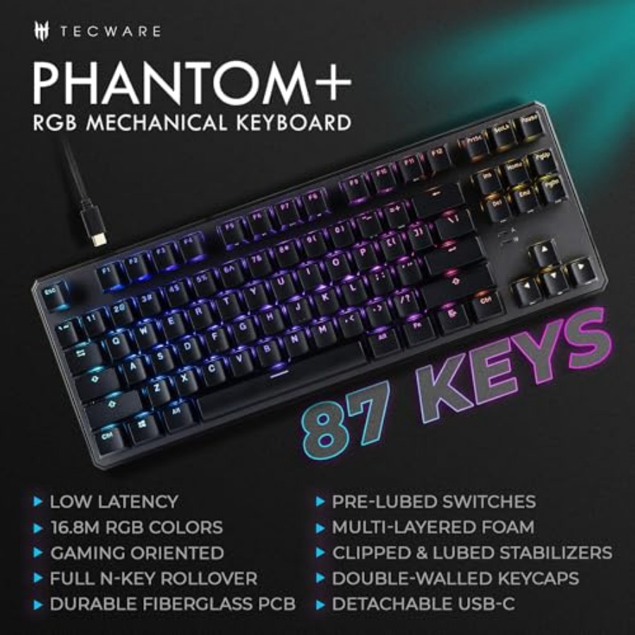 Phantom+ 87 Mechanical Gaming  - Gaming Keyboard Thocky avaliação e preço