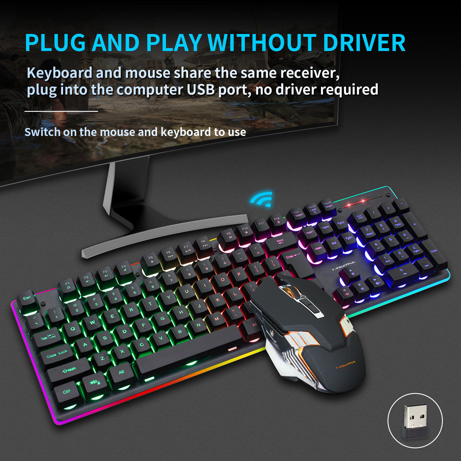 104 Keys RGB Computer Wireless - Gaming Keyboard And Mouse Combo Wireless avaliação e preço