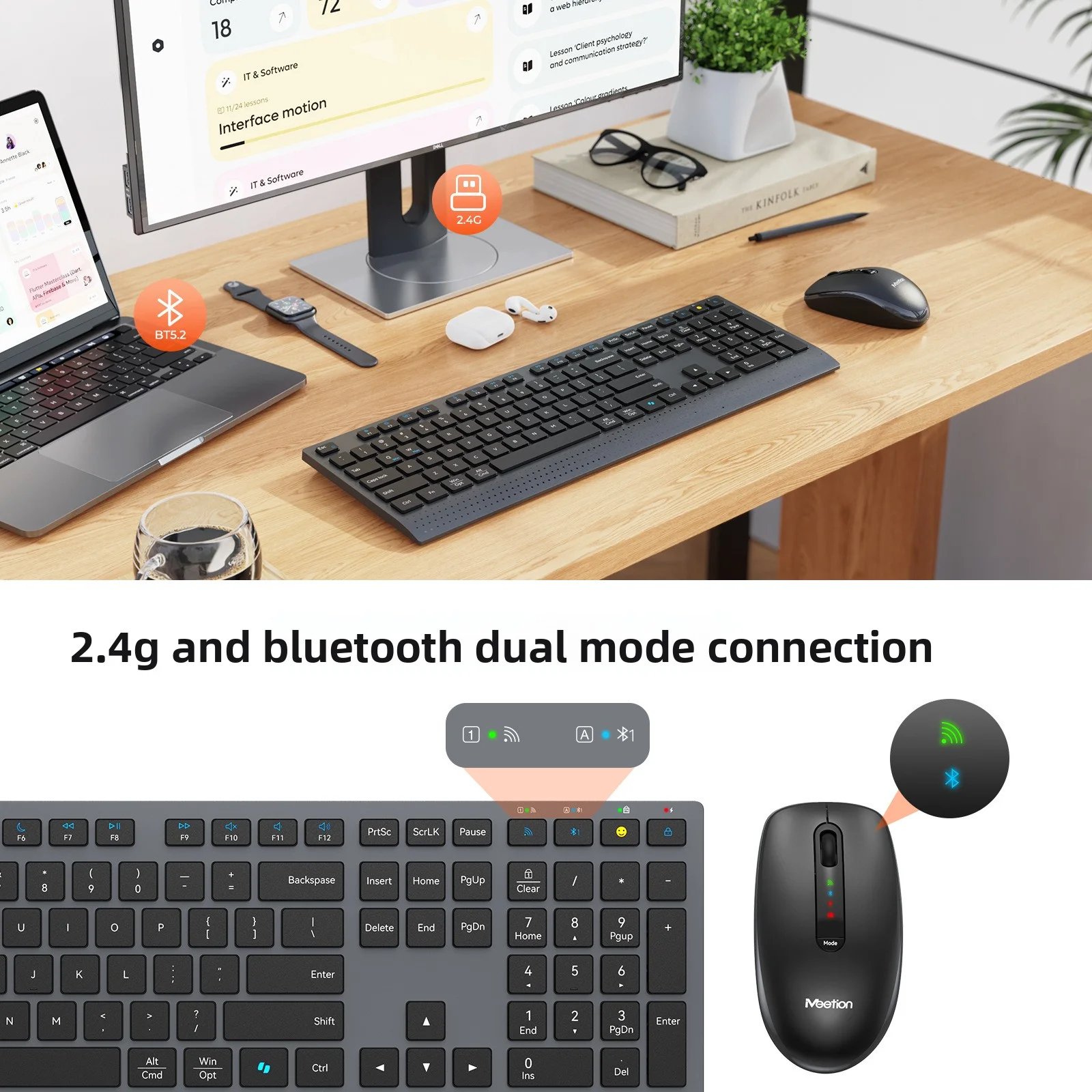 2.4G Bluetooth Dual-mode Wirel - Gaming Keyboard And Mouse Combo Wireless avaliação e preço