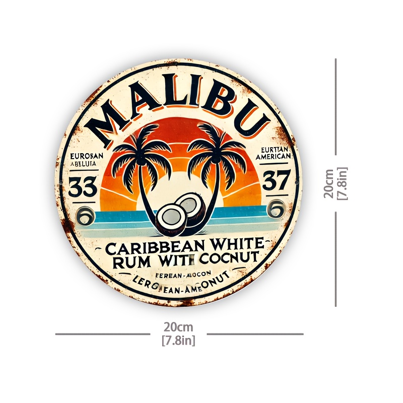 Vintage Malibu Rum Coconut Alu - Brass Weight Plate avaliação e preço