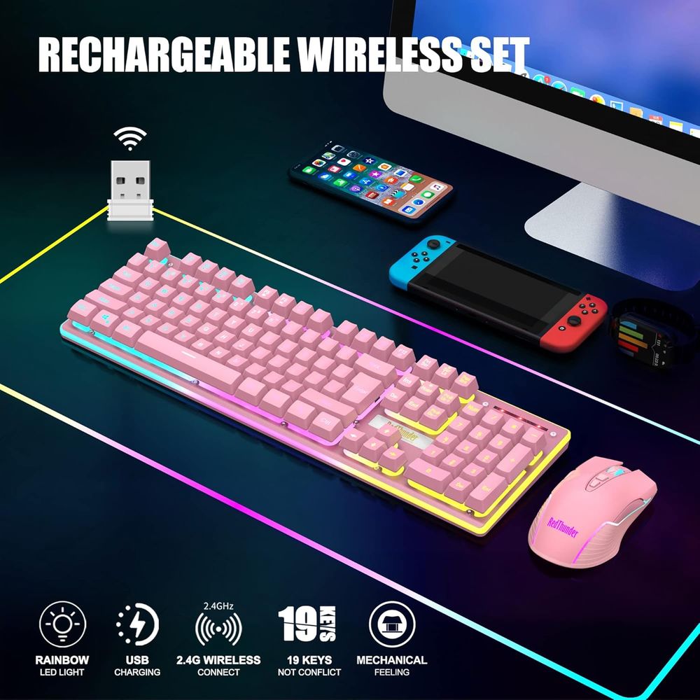 Wireless Gaming Keyboard and M - Gaming Keyboard Mouse Set avaliação e preço