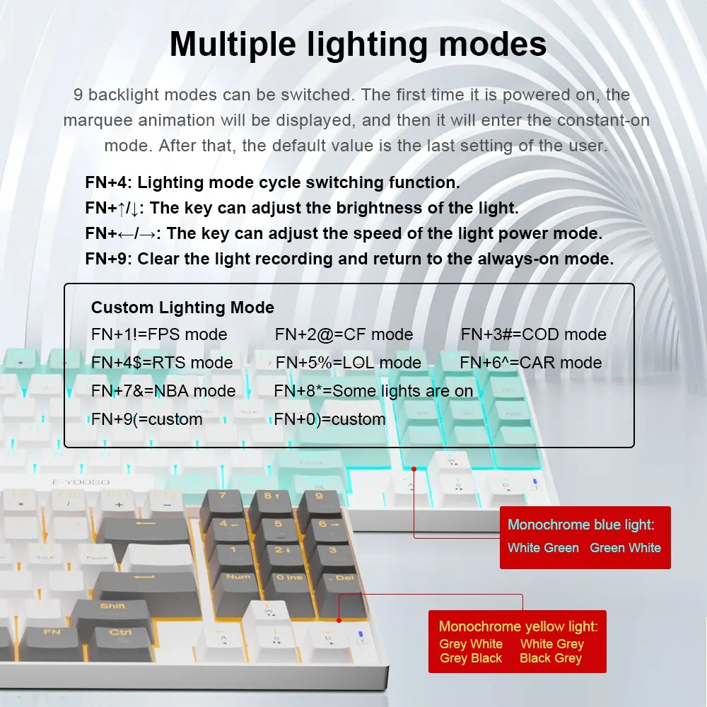 E-YOOSO Z13 USB Mechanical Gam - Gaming Keyboard E Yooso avaliação e preço