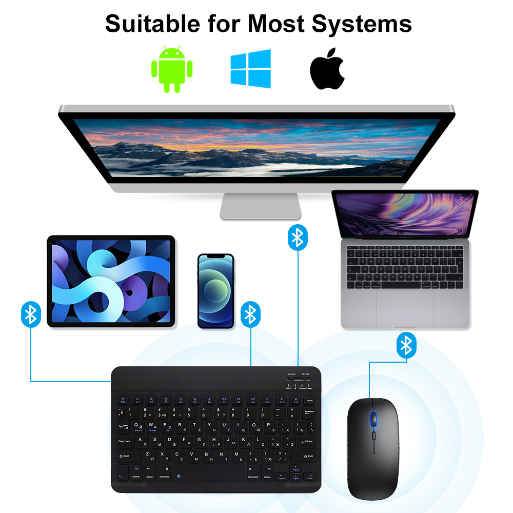 Bluetooth Keyboard and Mouse F - Gaming Keyboard Mini avaliação e preço
