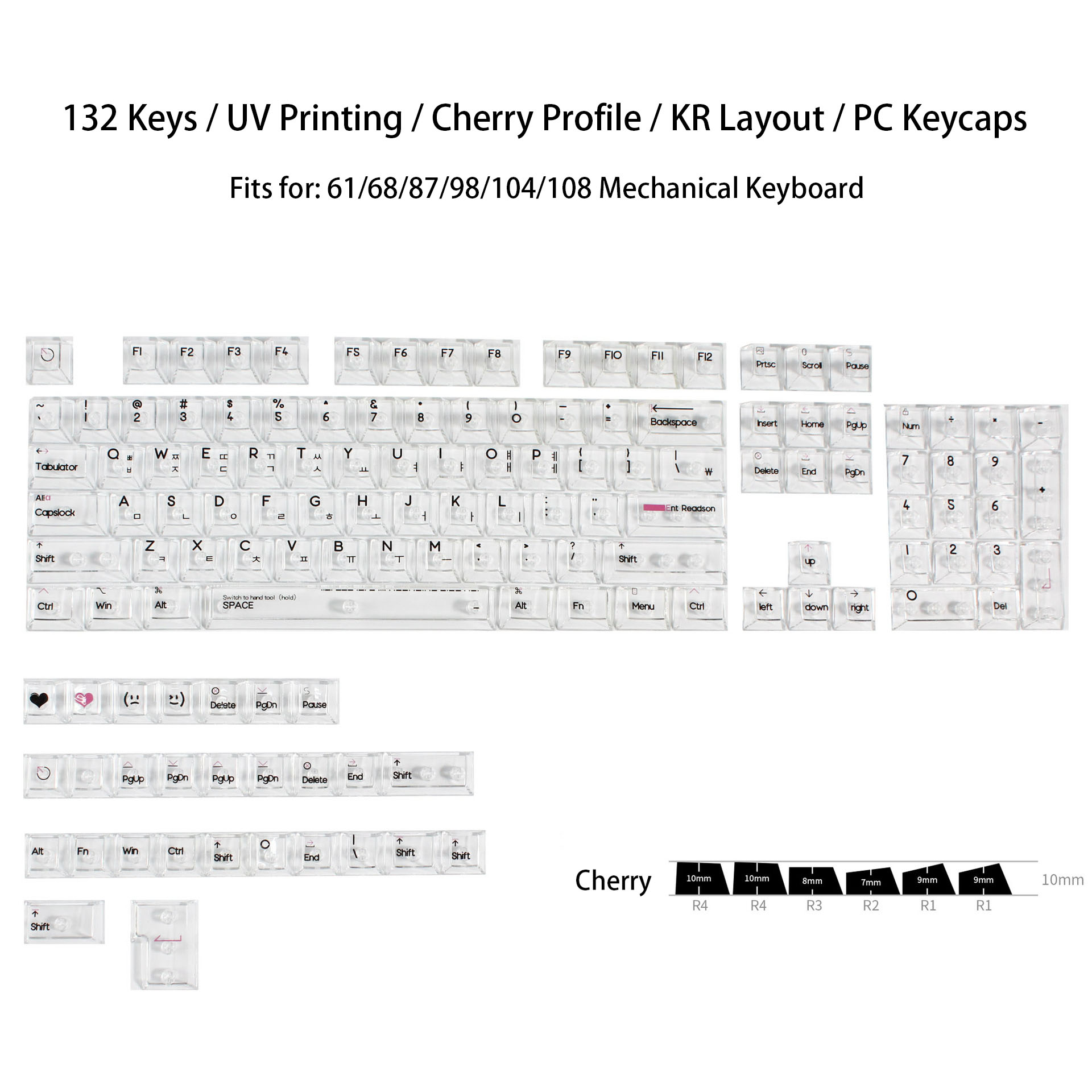 Korean Layout 132 Key UV Print - Keyboard Gaming Transparent avaliação e preço