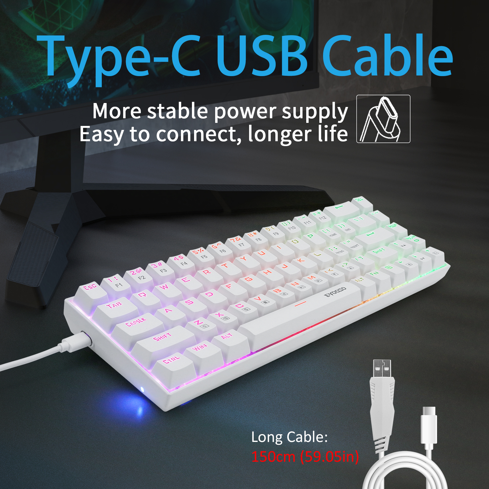 Z-686 60% Mini Mechanical Gami - Gaming Keyboard E Yooso avaliação e preço