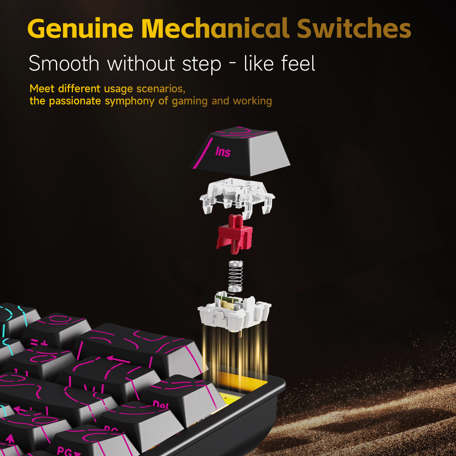 AJAZZ NK68V2 Single-Mode Wired - Gaming Keyboard Blue Switches avaliação e preço