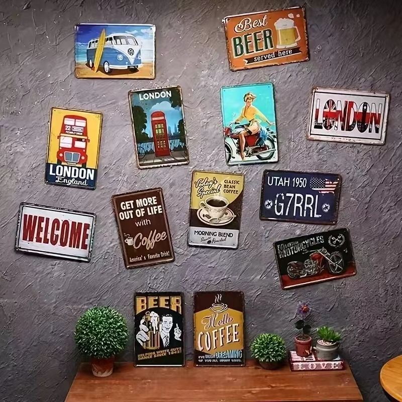 Vintage Bar Metal Signs Bathro - Brass Weight Plate avaliação e preço