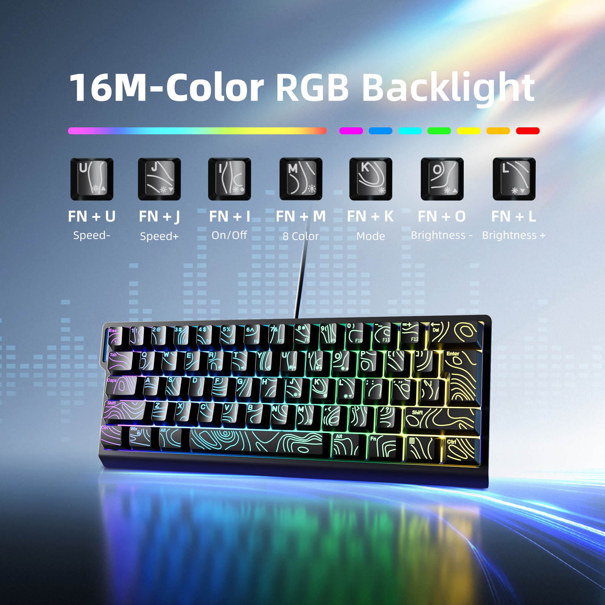 60% compact wired keyboard wit - Gaming Keyboard Blue Switches avaliação e preço