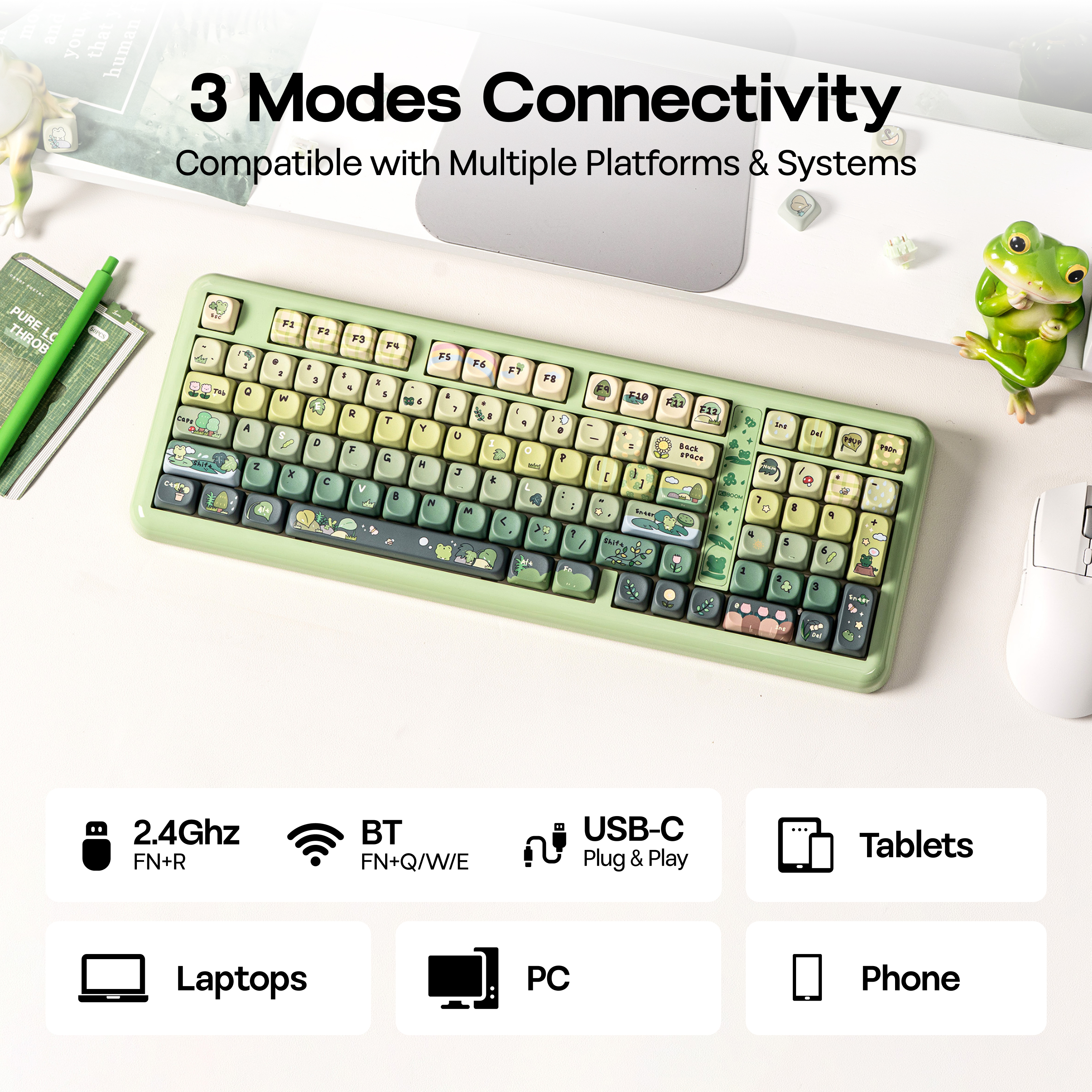 KiiBOOM Phantom98 Lite 96% ANS - Gaming Keyboard Types avaliação e preço