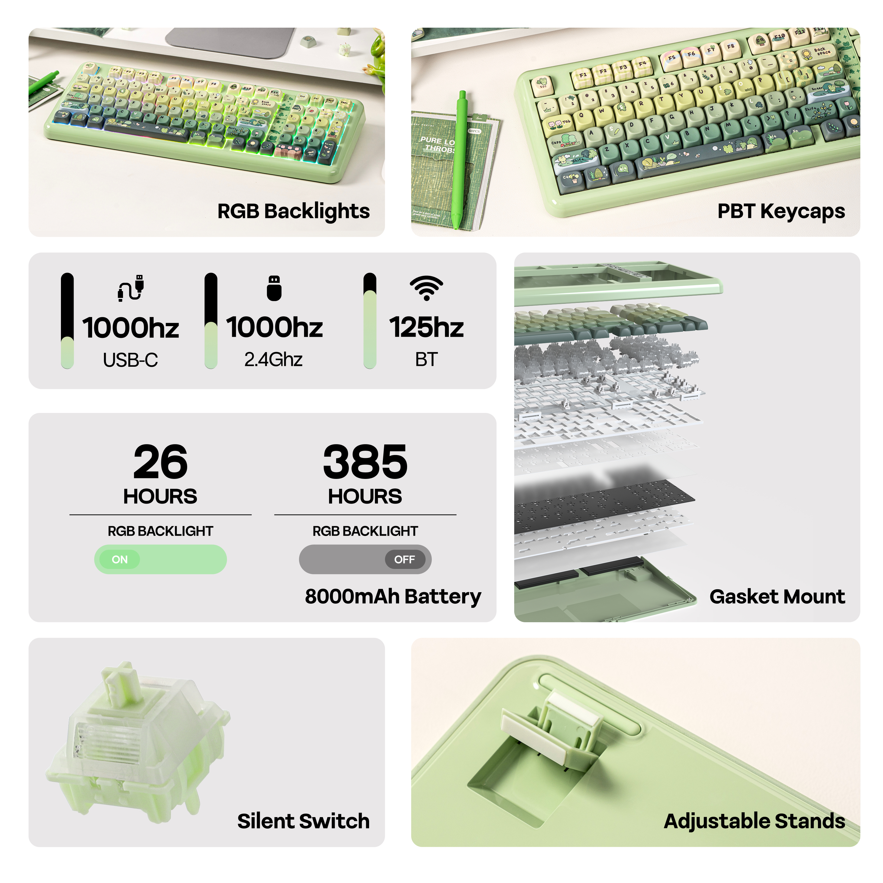 KiiBOOM Phantom98 Lite 96% ANS - Gaming Keyboard Types avaliação e preço
