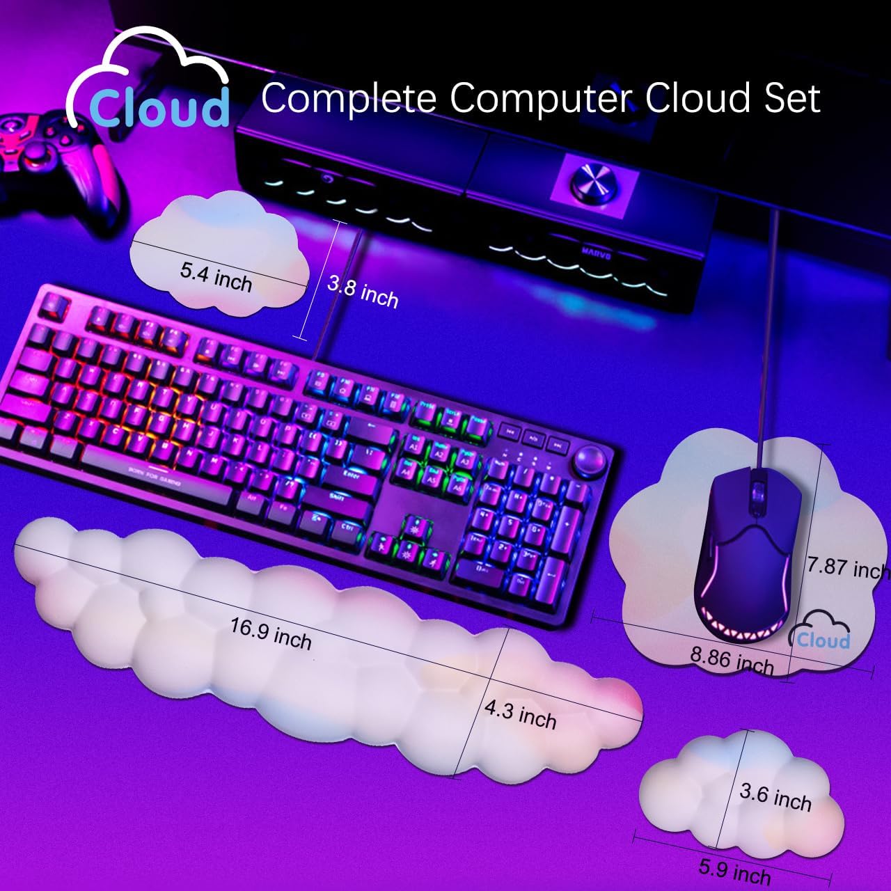 Ergonomic Cloud Wrist Rest wit - Gaming Keyboard Types avaliação e preço