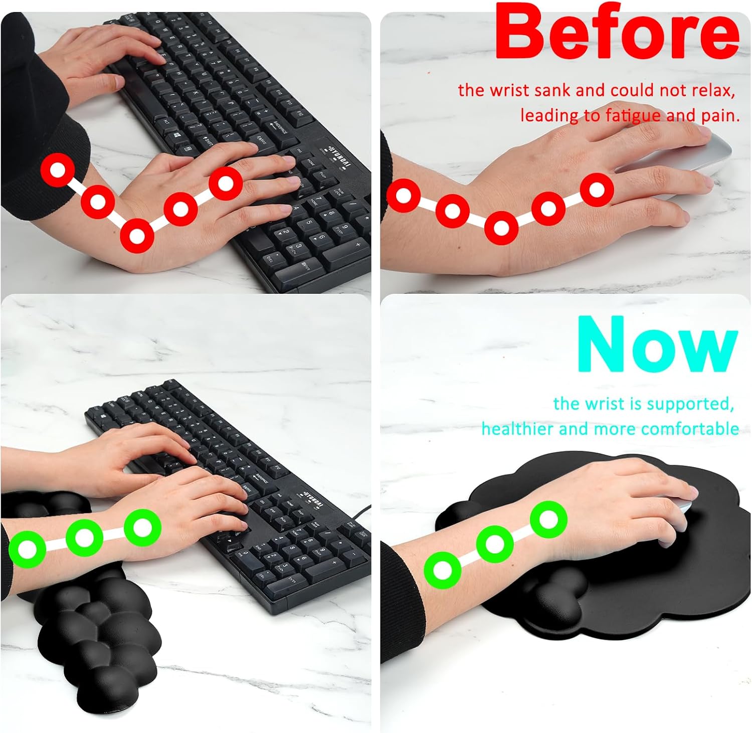 Ergonomic Cloud Wrist Rest Set - Gaming Keyboard Mouse Set avaliação e preço