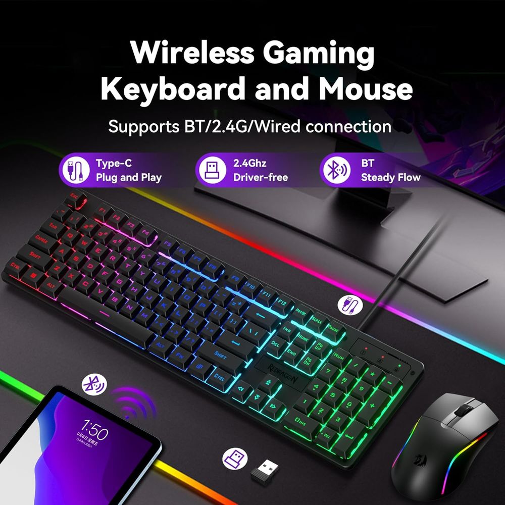 Wireless RGB Gaming Keyboard a - Gaming Keyboard And Mouse Combo Wireless avaliação e preço