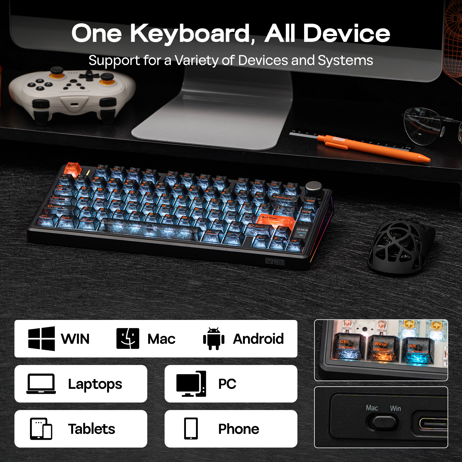 EPOMAKER TH80 V2 PRO 75% ANSI  - Hot Swap Pcb avaliação e preço