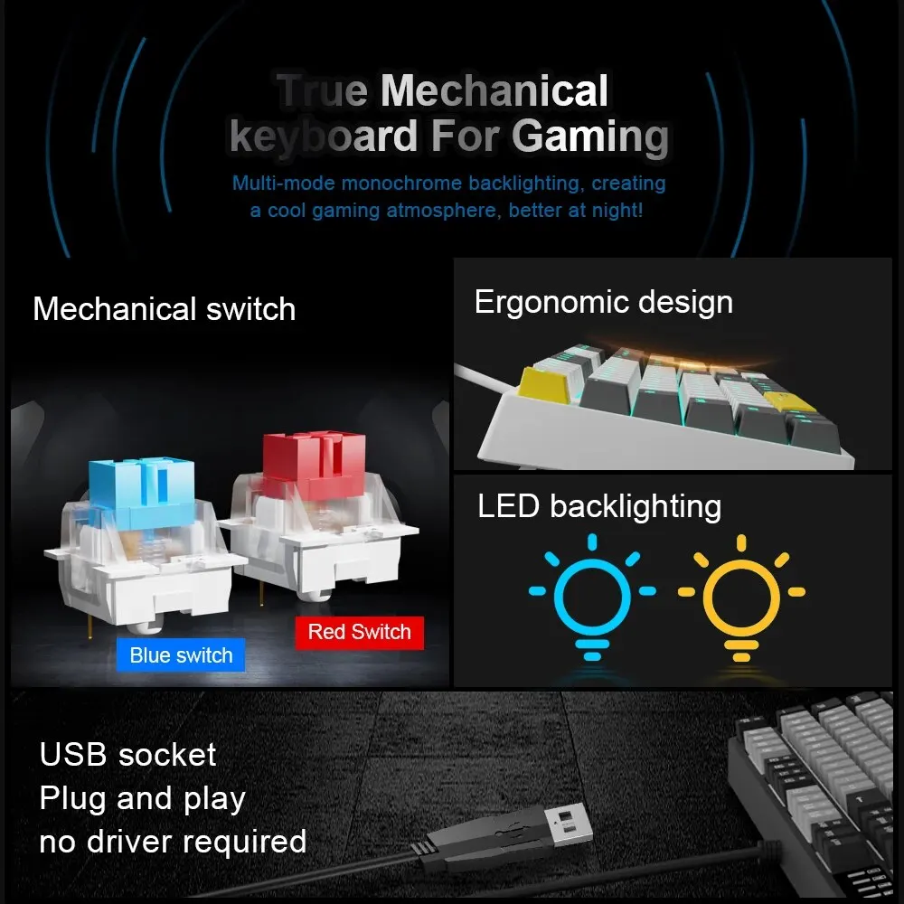E-YOOSO Z14 USB Mechanical Gam - Gaming Keyboard E Yooso avaliação e preço