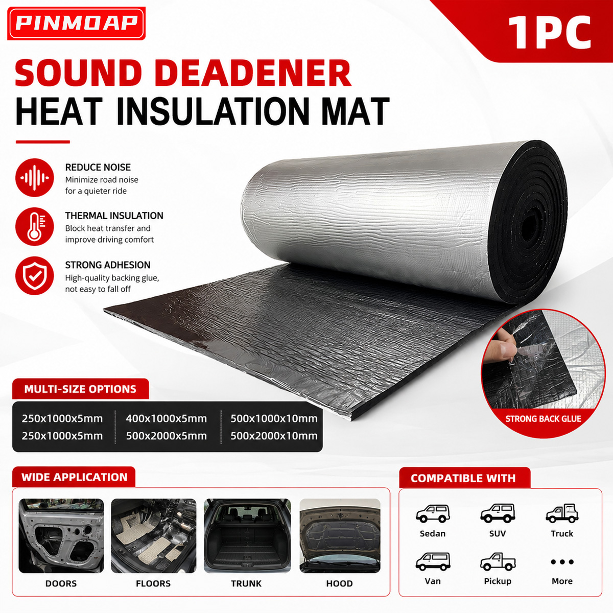 PINMOAP Car Sound Deadening Ma - Foam Dampener Sheet avaliação e preço