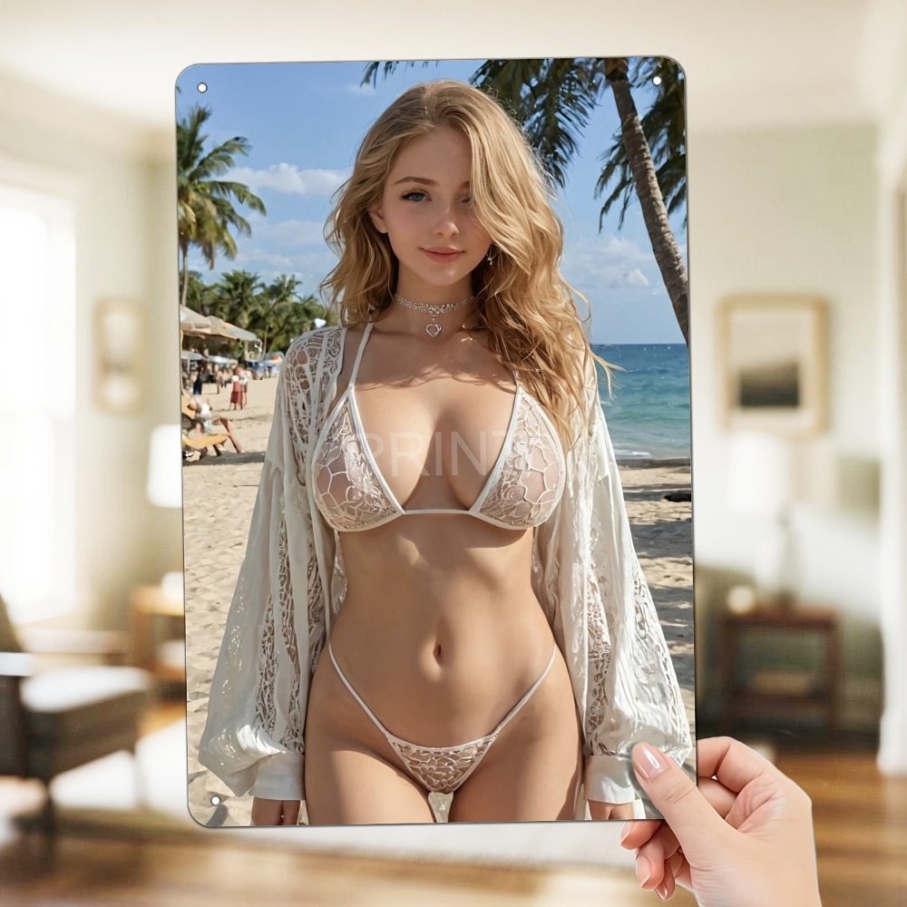 Blonde Bikini Curvy Girl Sexy  - Brass Weight Plate avaliação e preço