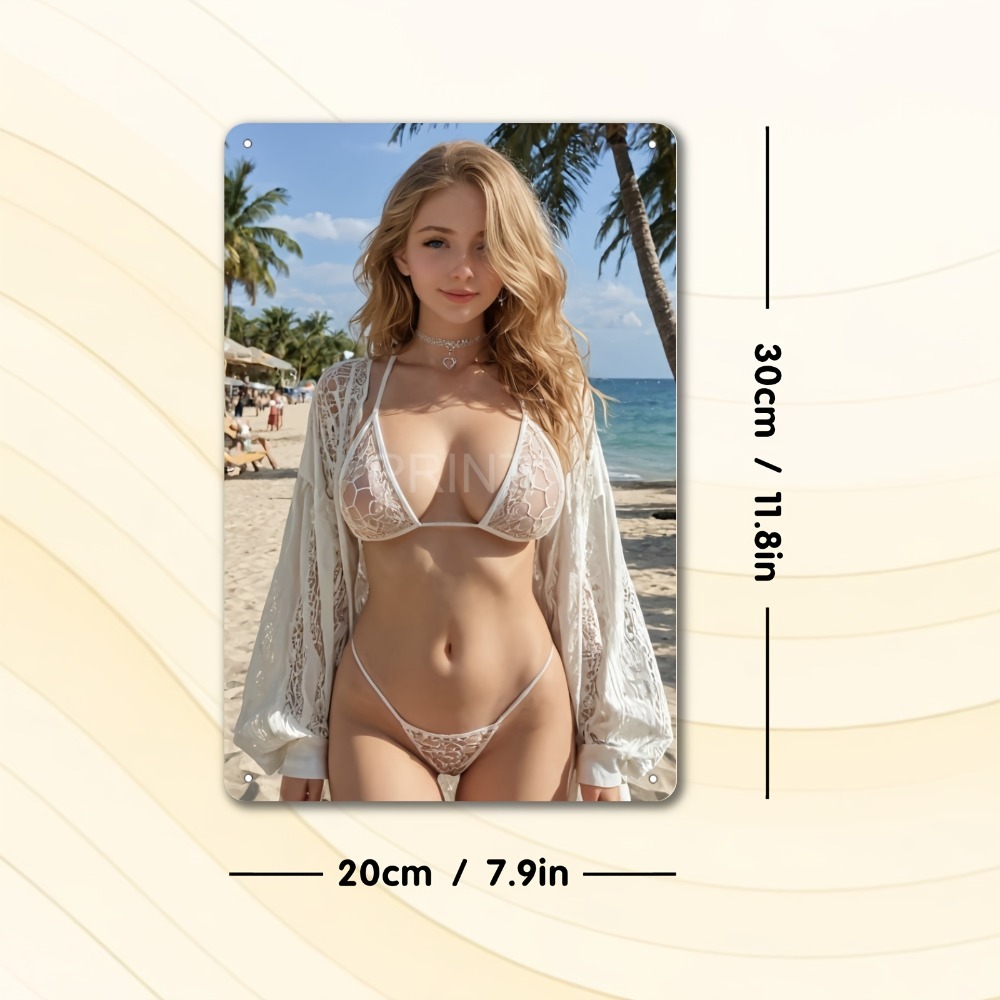 Blonde Bikini Curvy Girl Sexy  - Brass Weight Plate avaliação e preço