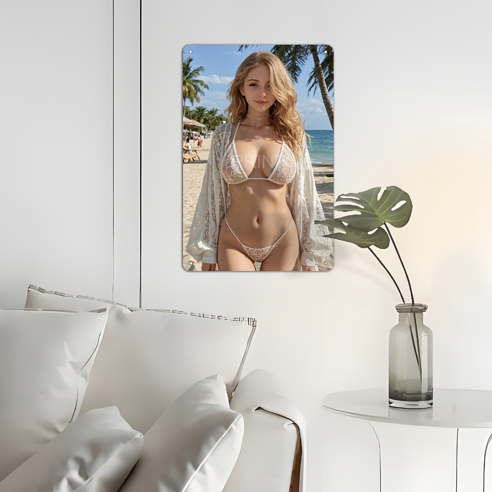 Blonde Bikini Curvy Girl Sexy  - Brass Weight Plate avaliação e preço