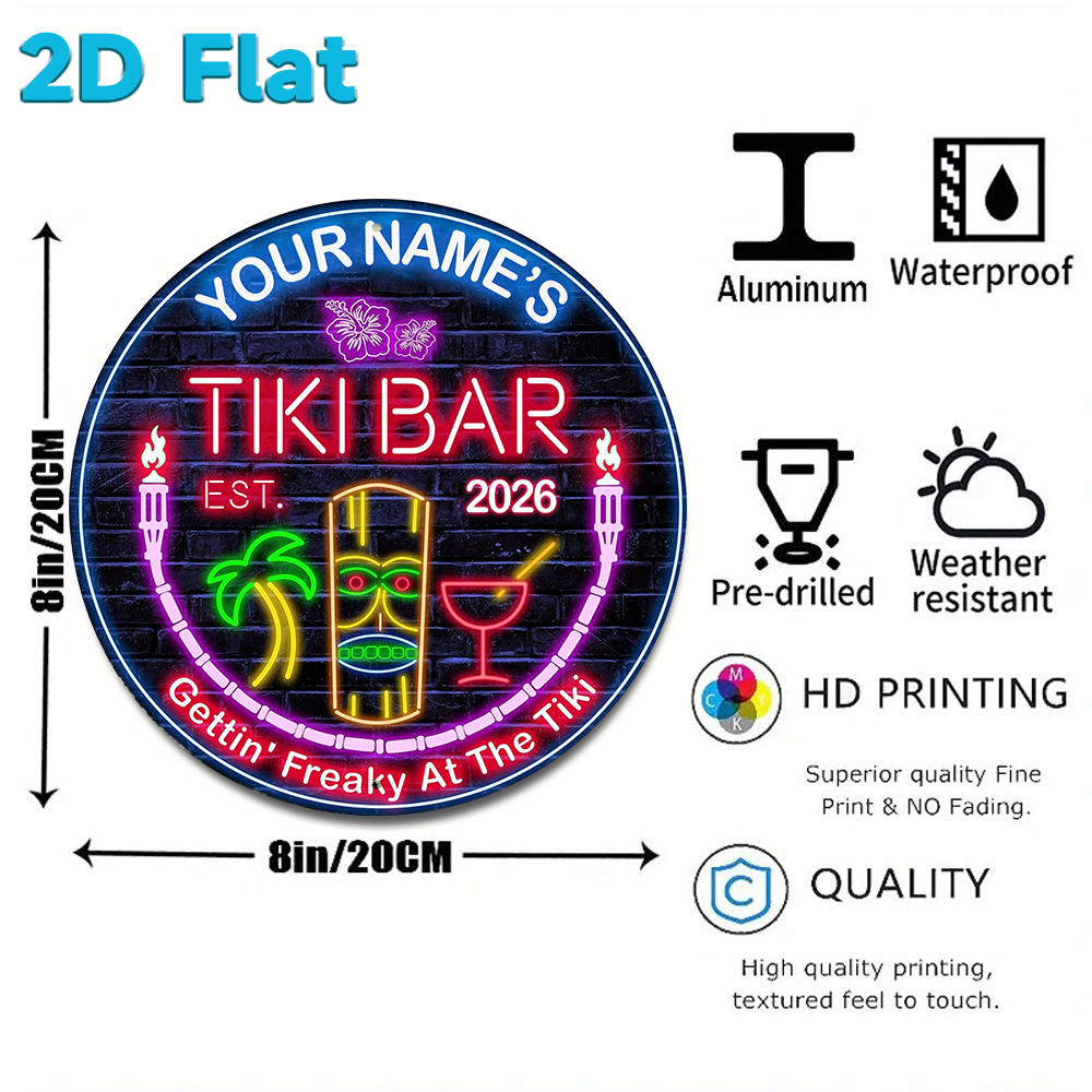 Custom Name & Year Tiki Bar Ro - Brass Weight Plate avaliação e preço