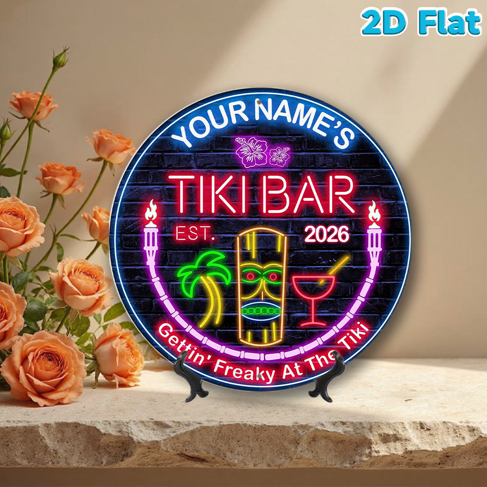 Custom Name & Year Tiki Bar Ro - Brass Weight Plate avaliação e preço