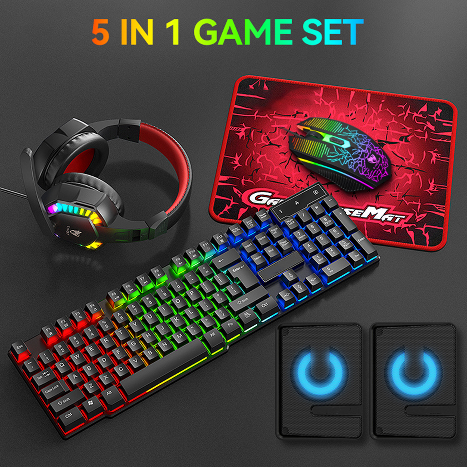 5-in-1 Set Gaming Combo Keyboa - Gaming Keyboard Mouse Set avaliação e preço
