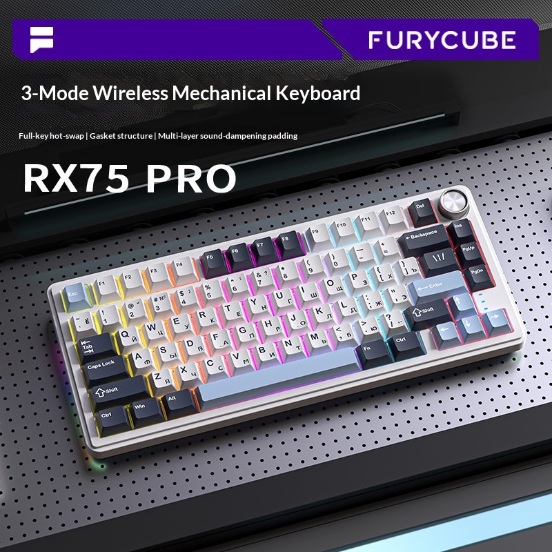 Furycube Rx75 Pro Tri Mode Rus - Gaming Keyboard Not Typing avaliação e preço