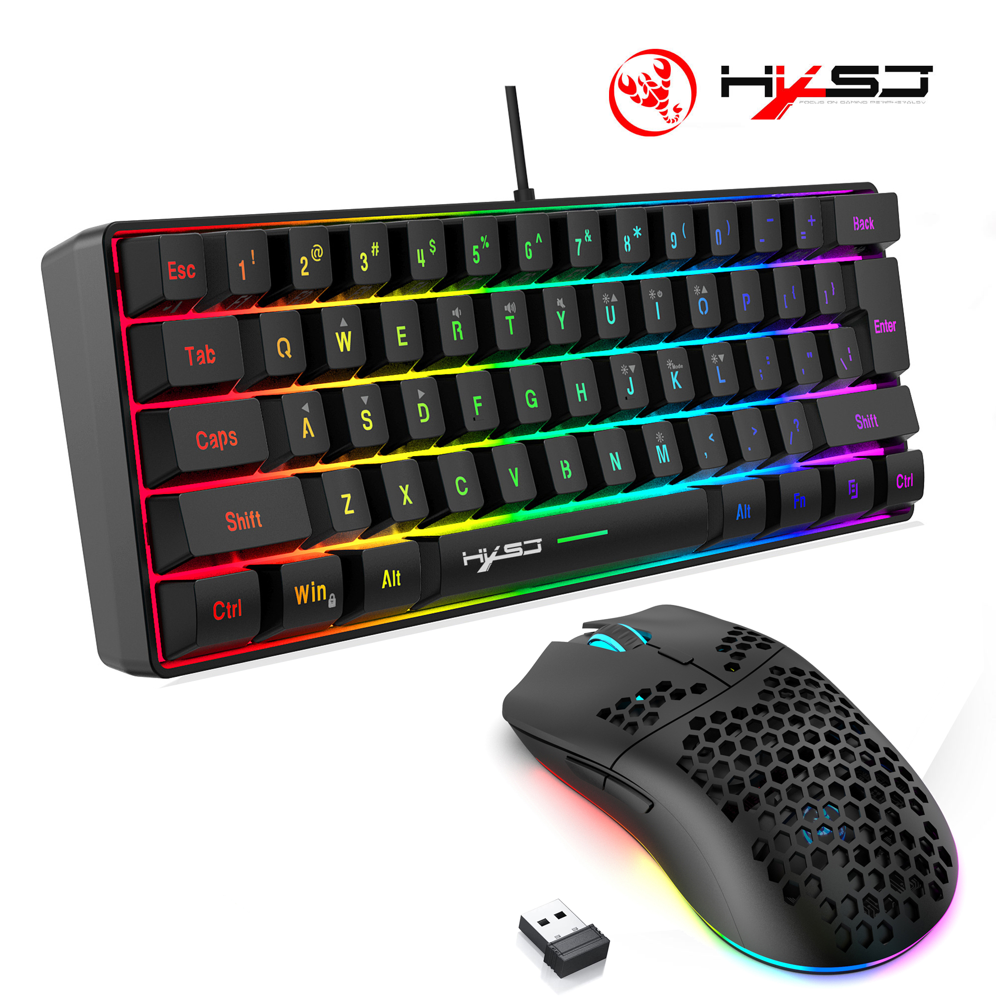 Hot sale 60% mini portable gam - Gaming Keyboard And Mouse Combo Wireless avaliação e preço