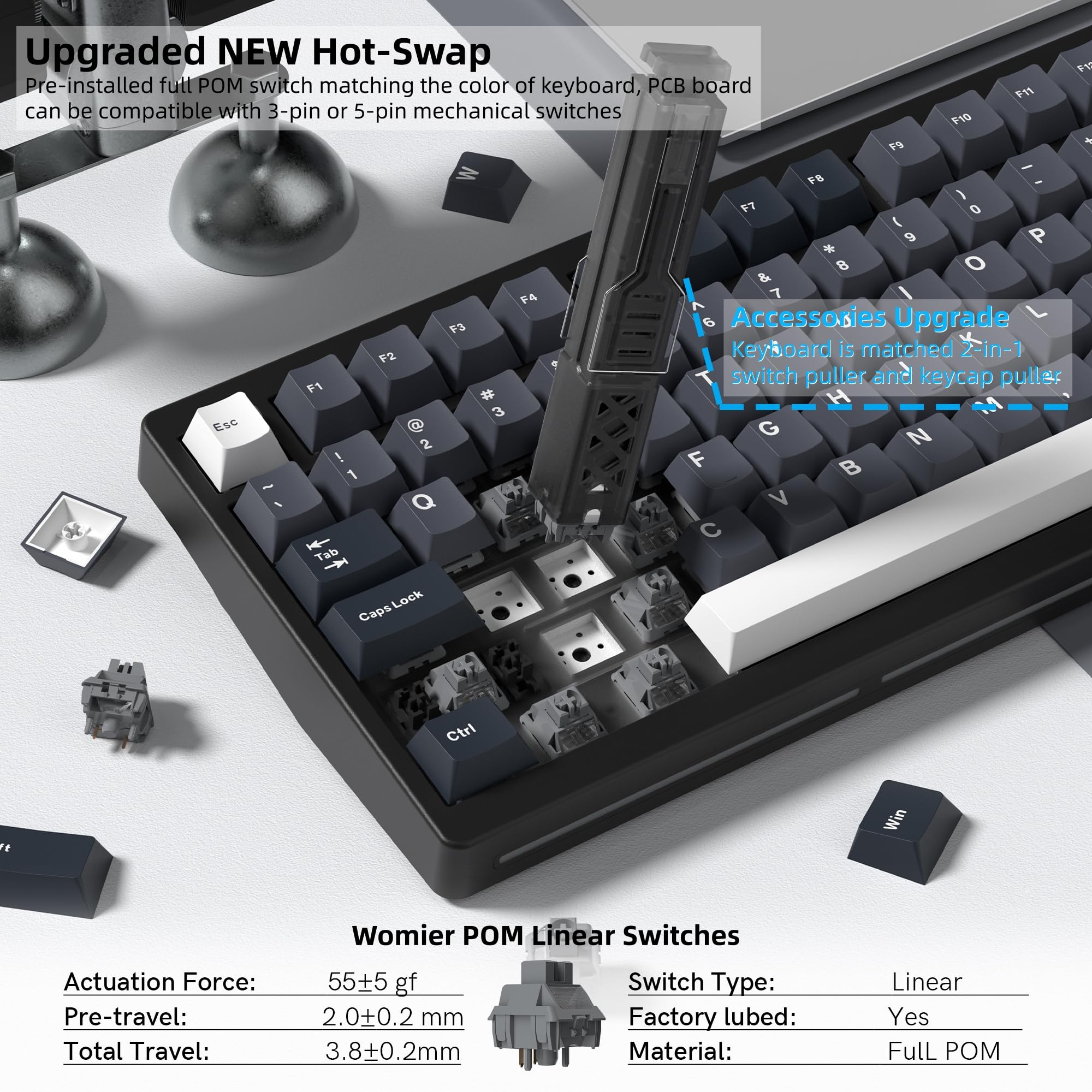 Womier MT75 Wireless Mechanica - Gaming Keyboard Thocky avaliação e preço