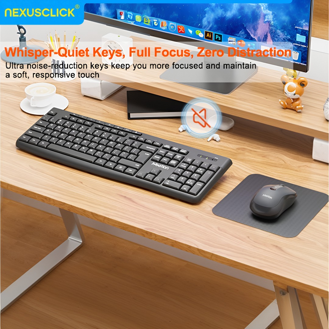 NexusClick Low-Profile Ergonom - Gaming Keyboard And Mouse Combo Wireless avaliação e preço